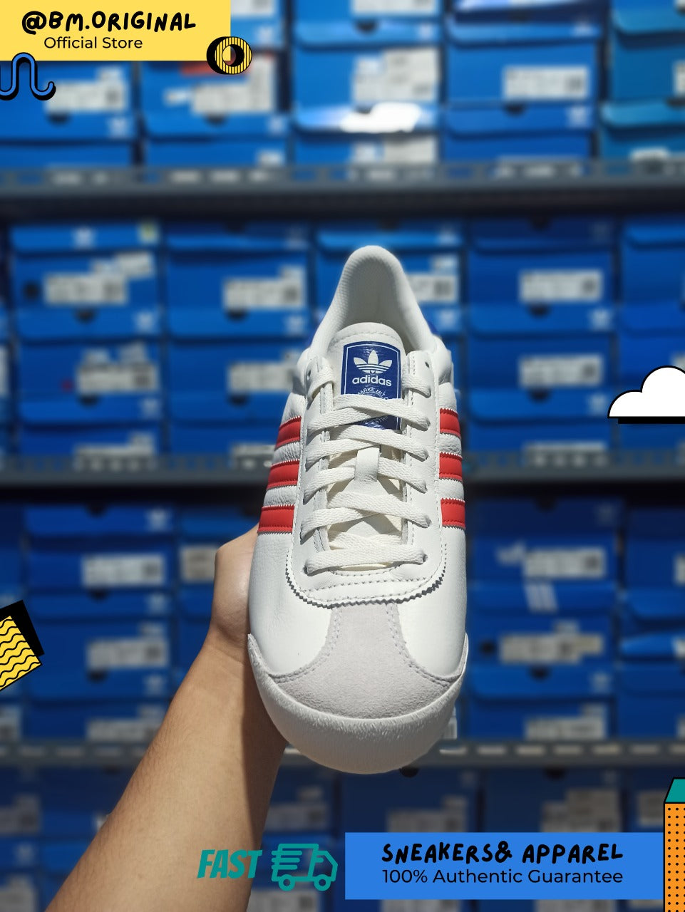 Adidas Kick 74 Core White Bright Red Royal Blue IG8952