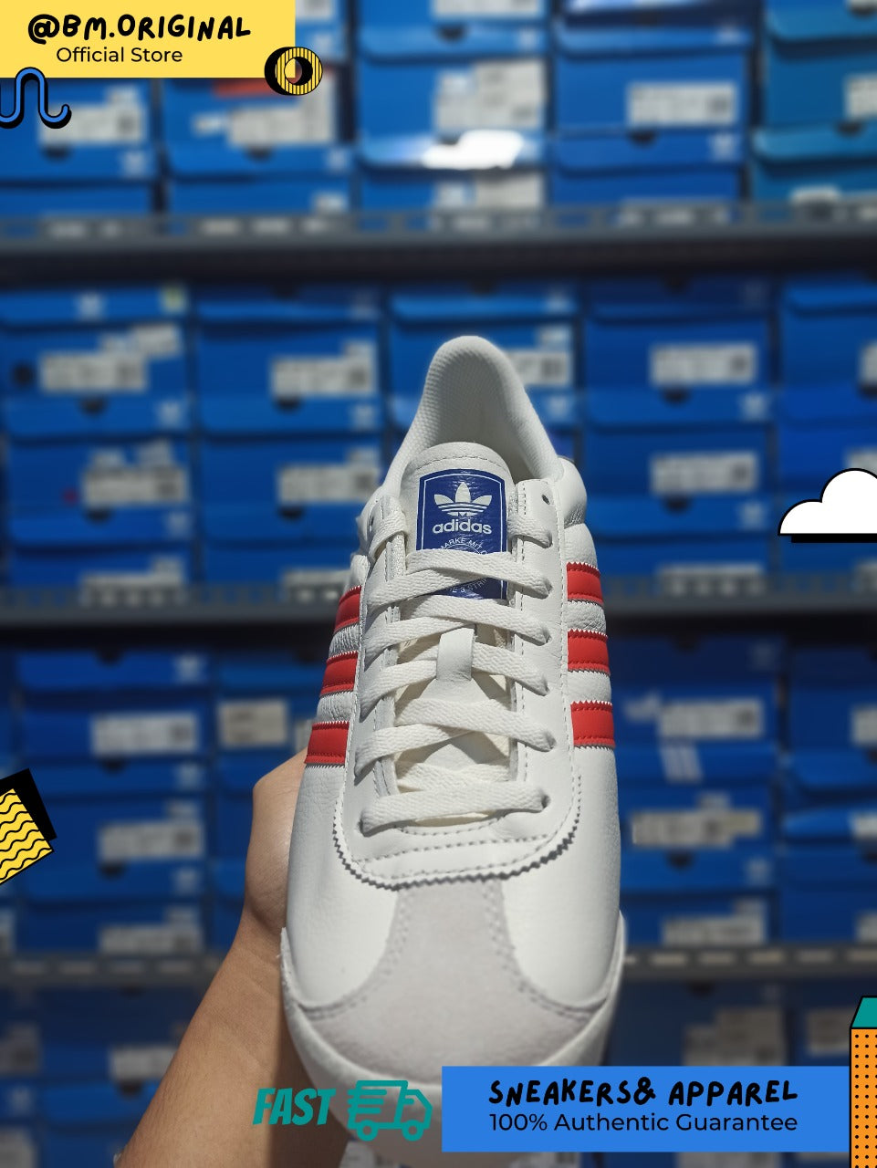 Adidas Kick 74 Core White Bright Red Royal Blue IG8952