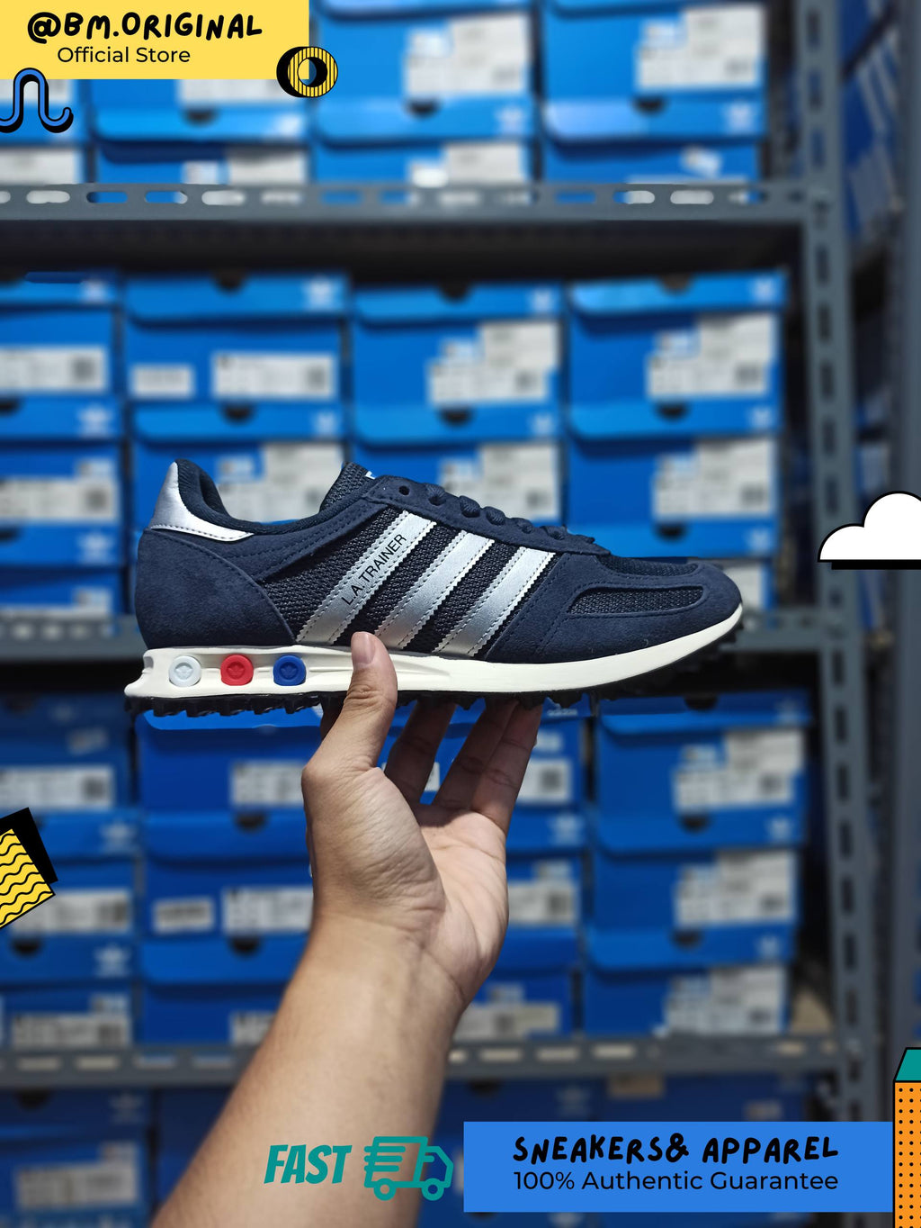 Adidas LA Trainer OG Legend Ink Silver Metallic Off White KJ4382