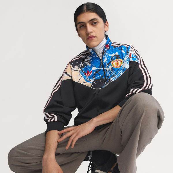 Adidas Manchester United x Stone Roses Track Top Black Multicolor JZ7094