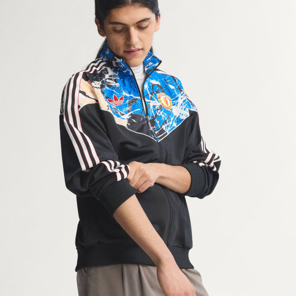 Adidas Manchester United x Stone Roses Track Top Black Multicolor JZ7094