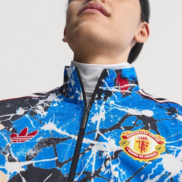 Adidas Manchester United x Stone Roses Track Top Black Multicolor JZ7094