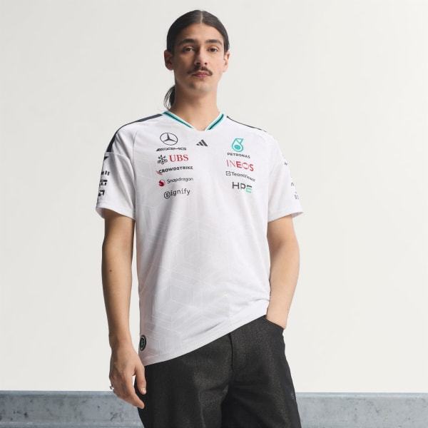 Adidas Mercedes AMG Petronas Formula 1 Team Driver Jersey Authentic White KE5324