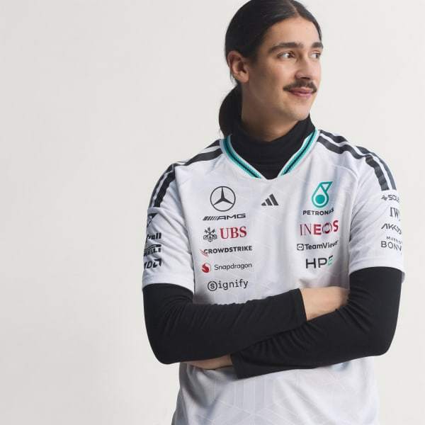 Adidas Mercedes AMG Petronas Formula 1 Team Driver Jersey Authentic White KE5324