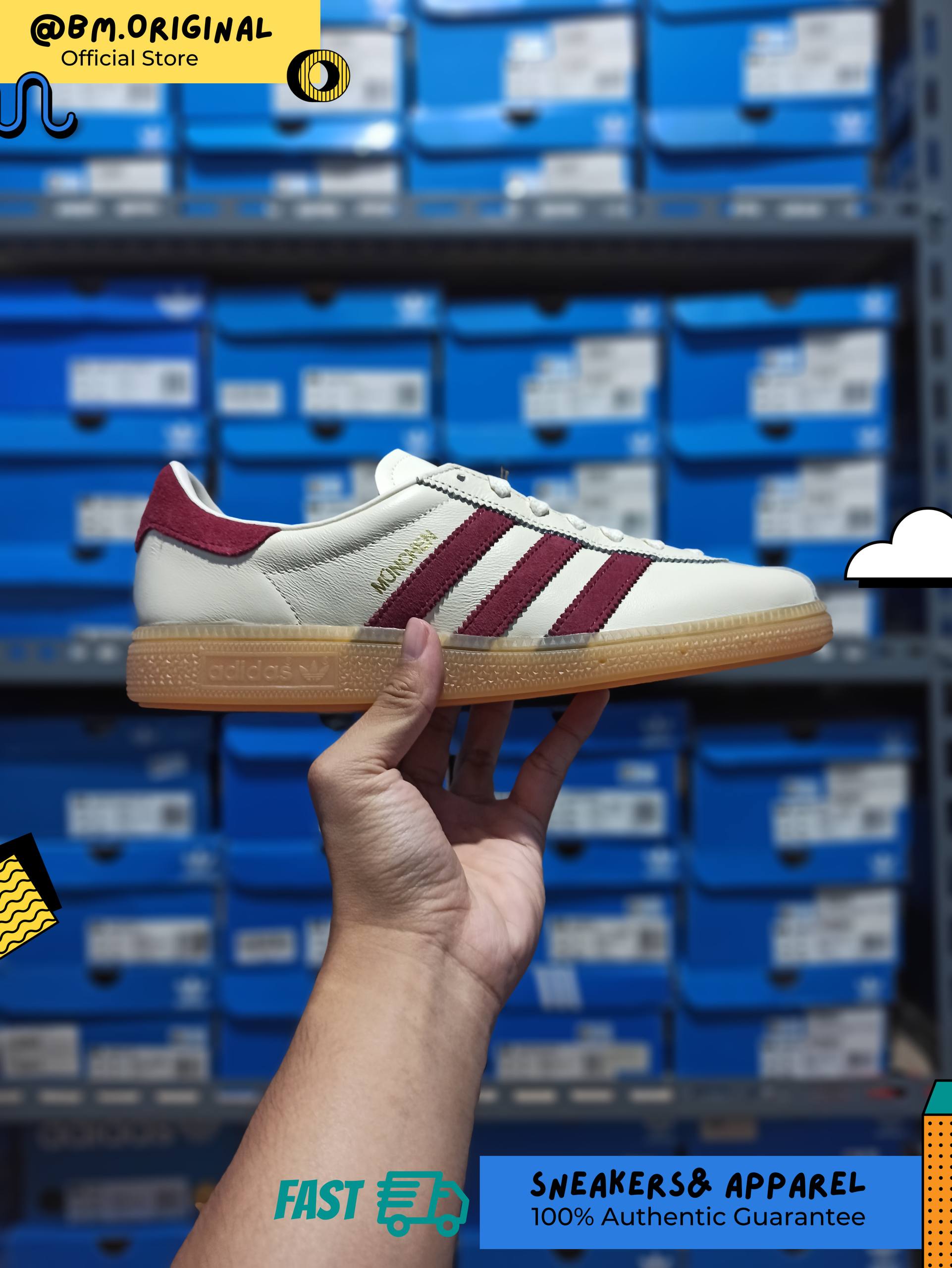 Adidas Munchen Cream White Burgundy KK2935