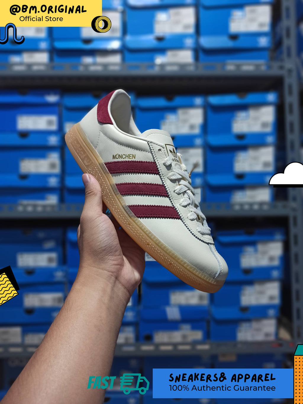 Adidas Munchen Cream White Burgundy KK2935