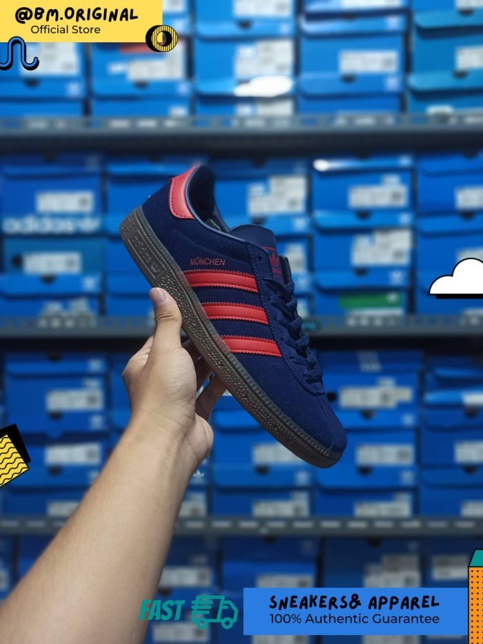 Adidas Munchen Dark Blue Better Scarlet Gum JR6319