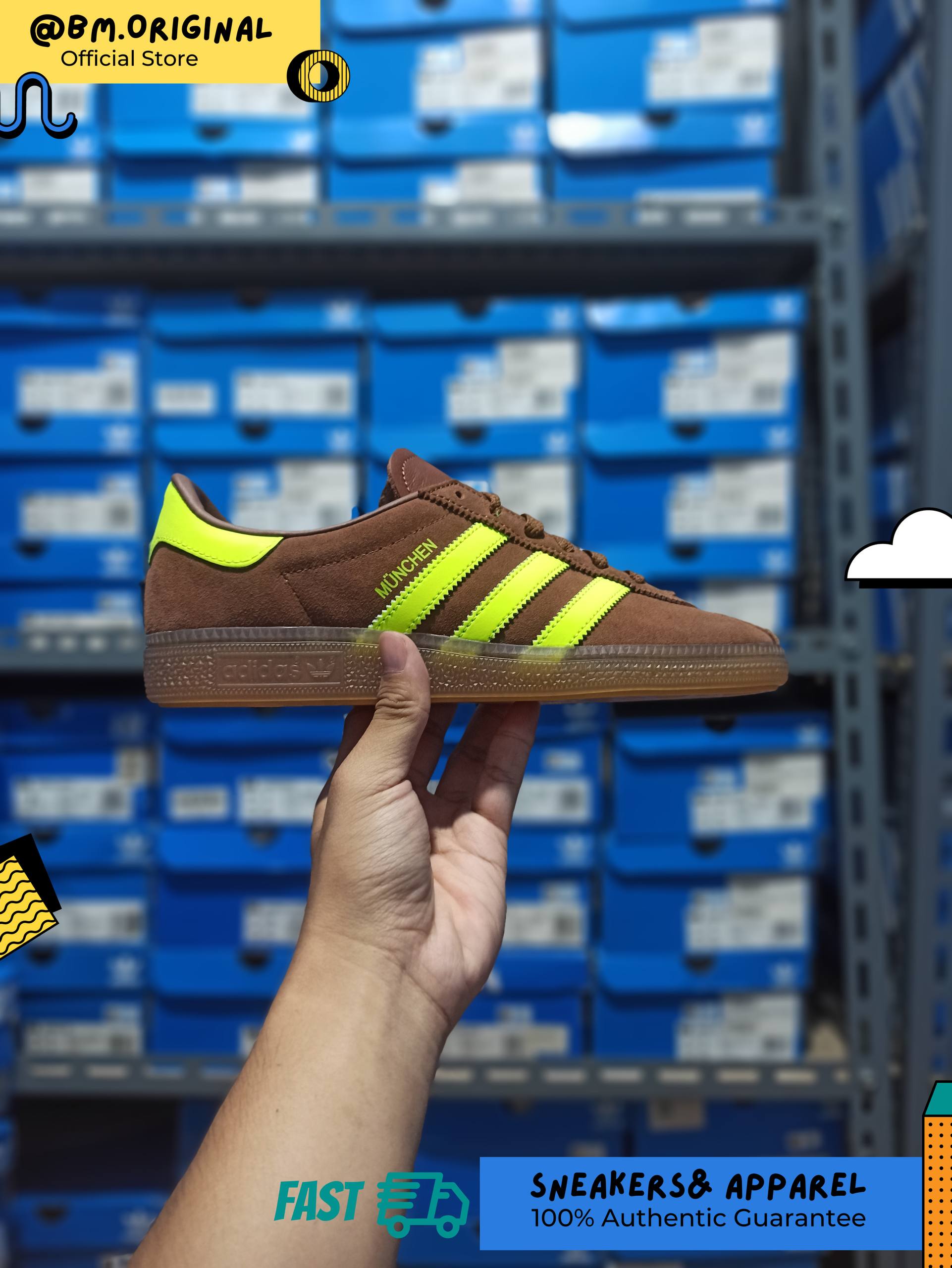 Adidas Munchen Preloved Brown Solar Yellow Gum JS3996
