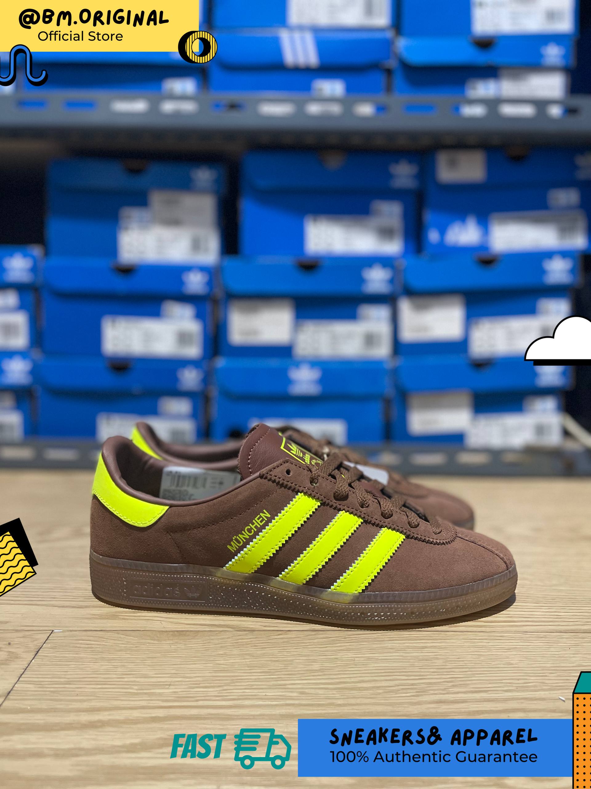 Adidas Munchen Preloved Brown Solar Yellow Gum JS3996