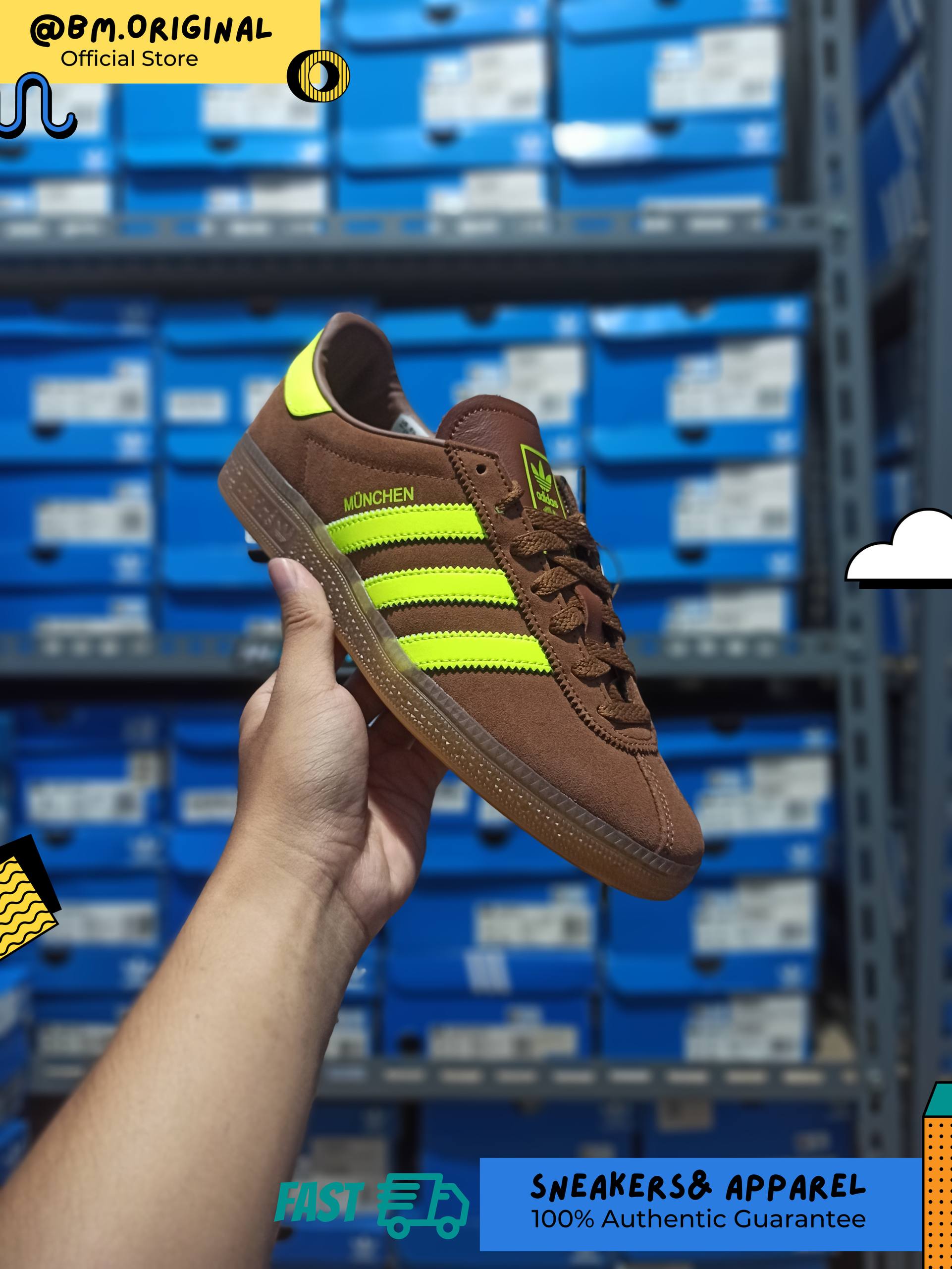 Adidas Munchen Preloved Brown Solar Yellow Gum JS3996