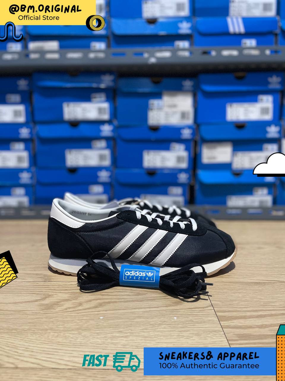 Adidas Pampanga SPZL Core Black Chalk White Off White JQ2404