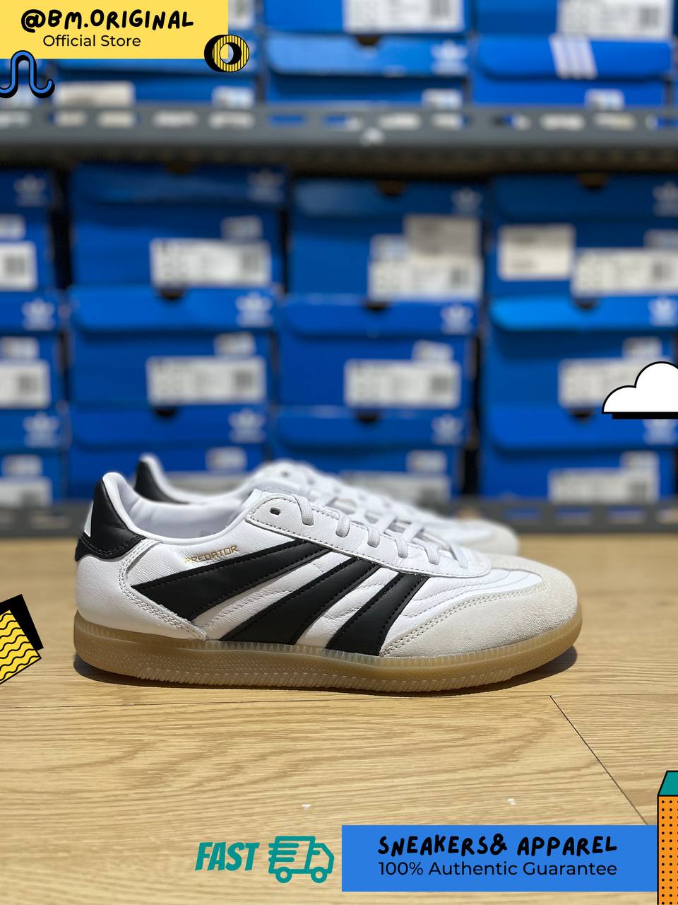 Adidas Predator Freestyle Indoor Cloud White Core Black Gold Metallic ID3832