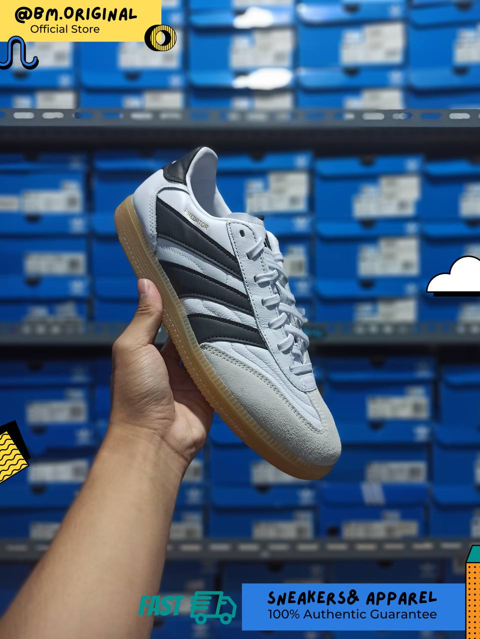 Adidas Predator Freestyle Indoor Cloud White Core Black Gold Metallic ID3832