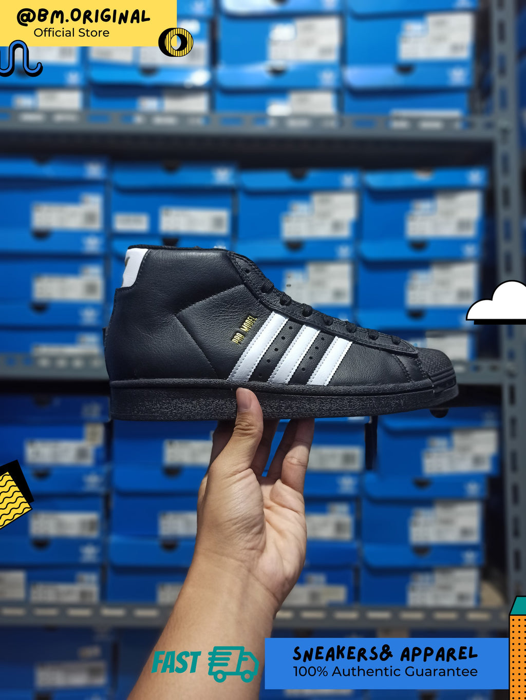 Adidas Pro Model Core Black Cloud White Gold Metallic IE6593