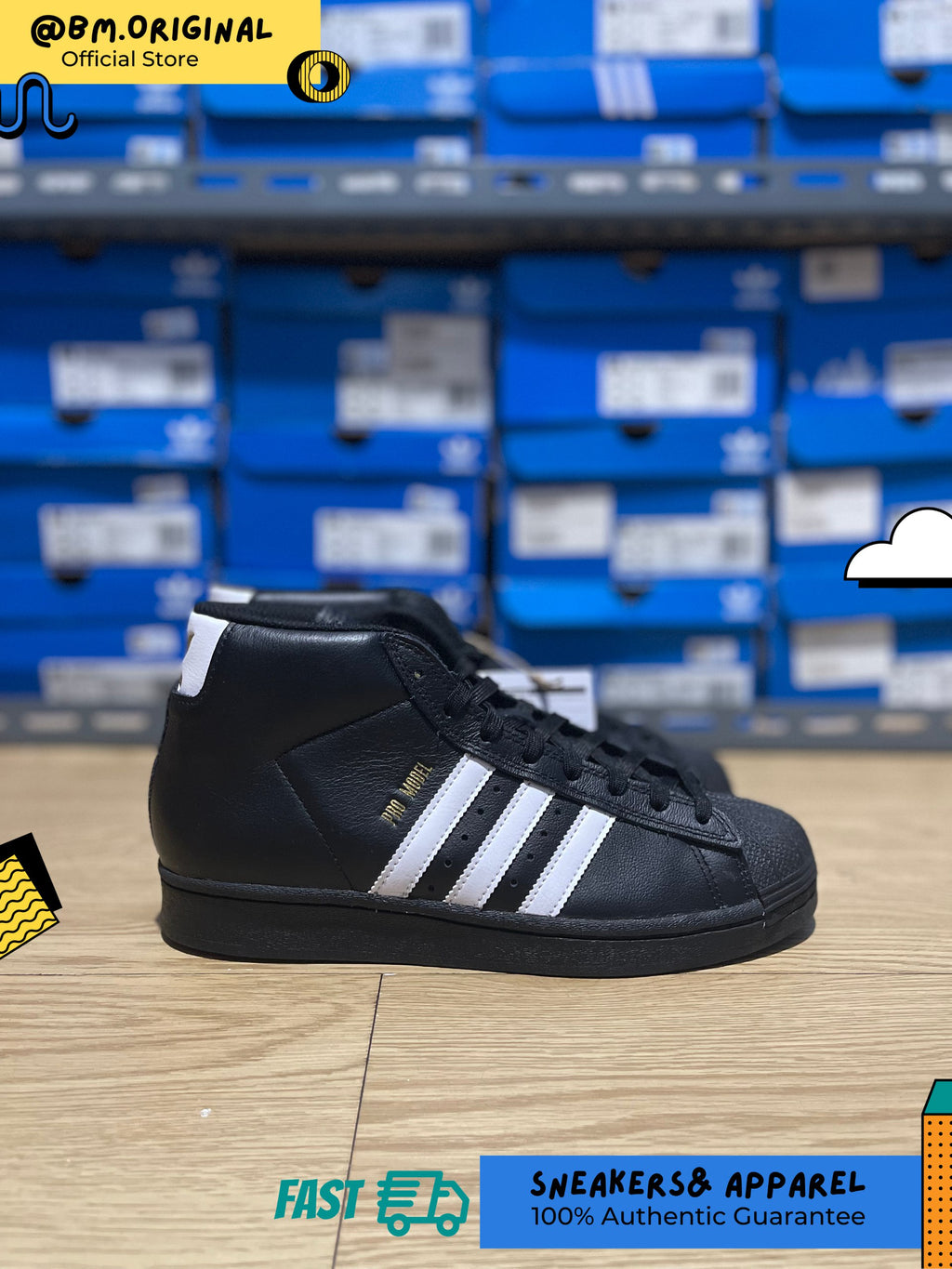 Adidas Pro Model Core Black Cloud White Gold Metallic IE6593