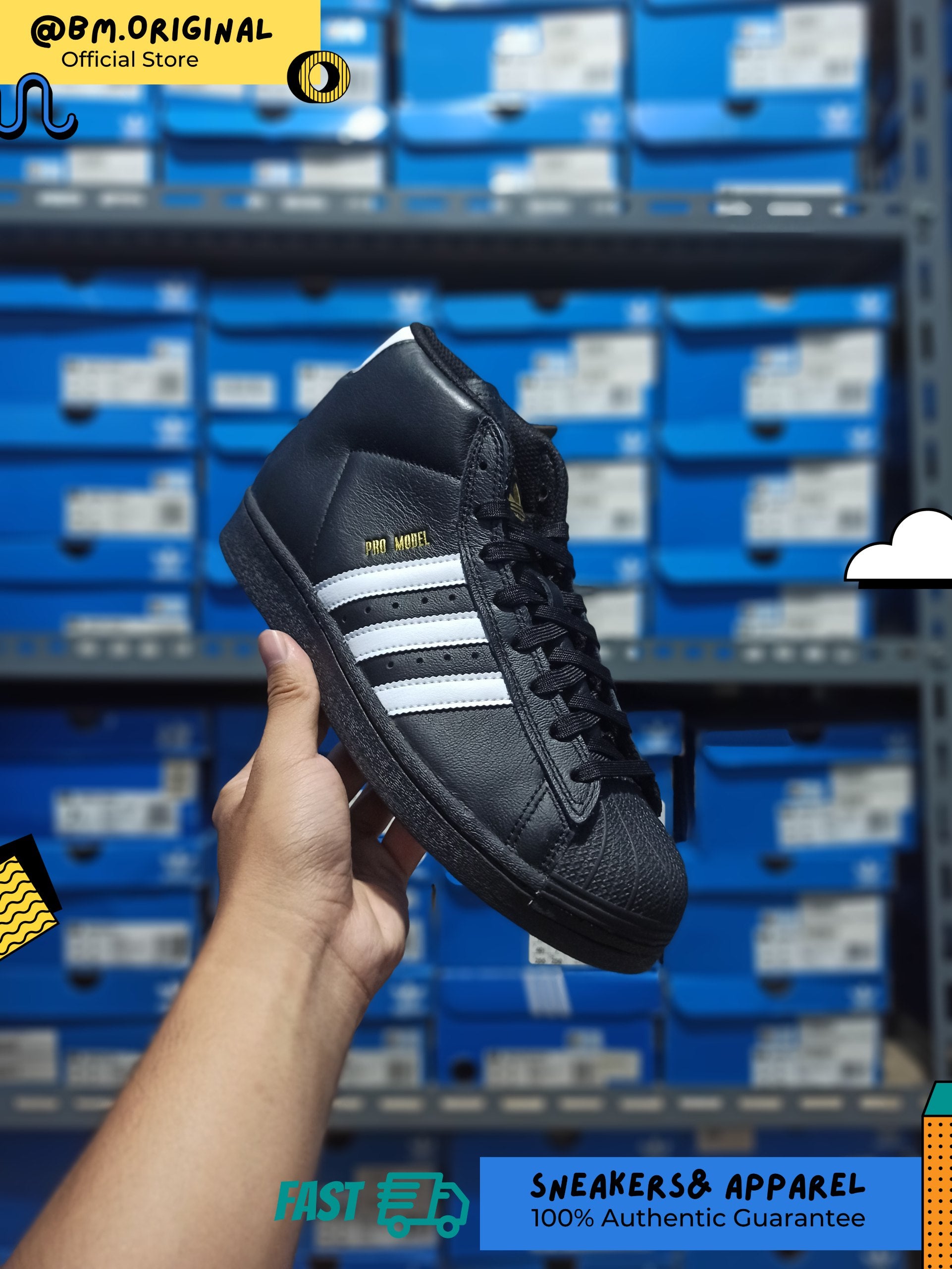 Adidas Pro Model Core Black Cloud White Gold Metallic IE6593