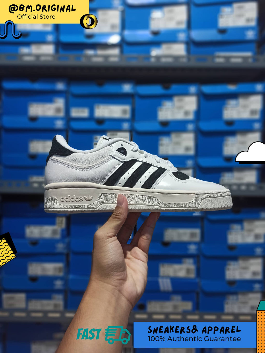 Adidas Rivalry 86 Low Cloud White Core Black Wonder White IF5181