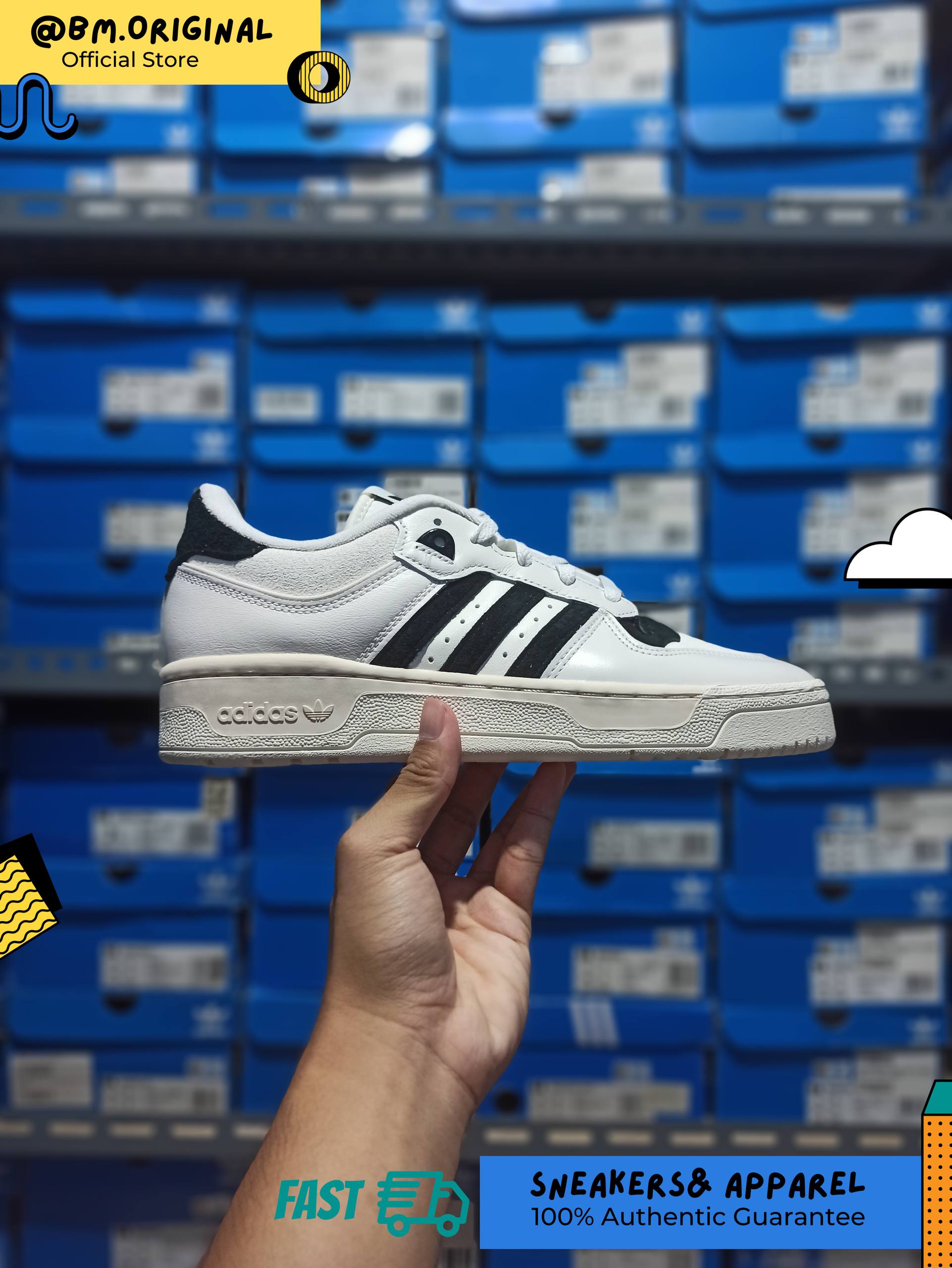 Adidas Rivalry 86 Low Cloud White Core Black Wonder White IF5181