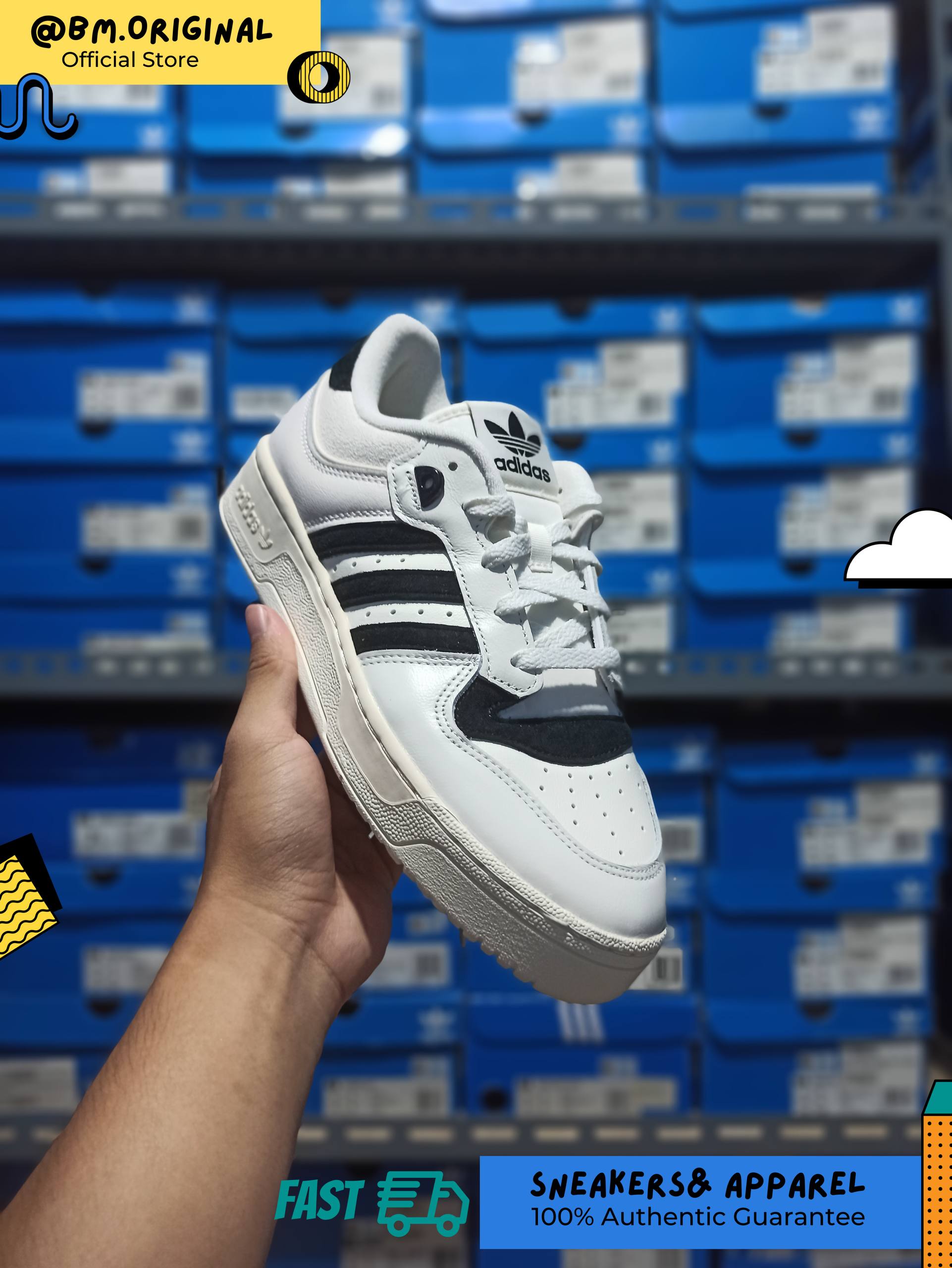 Adidas Rivalry 86 Low Cloud White Core Black Wonder White IF5181
