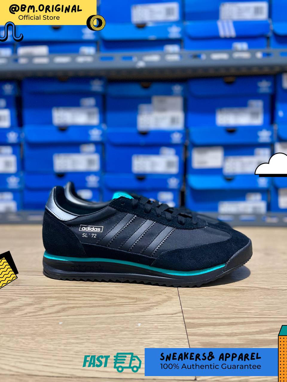 Adidas SL 72 Mercedes Core Black Core Black Silver Metallic JQ1782