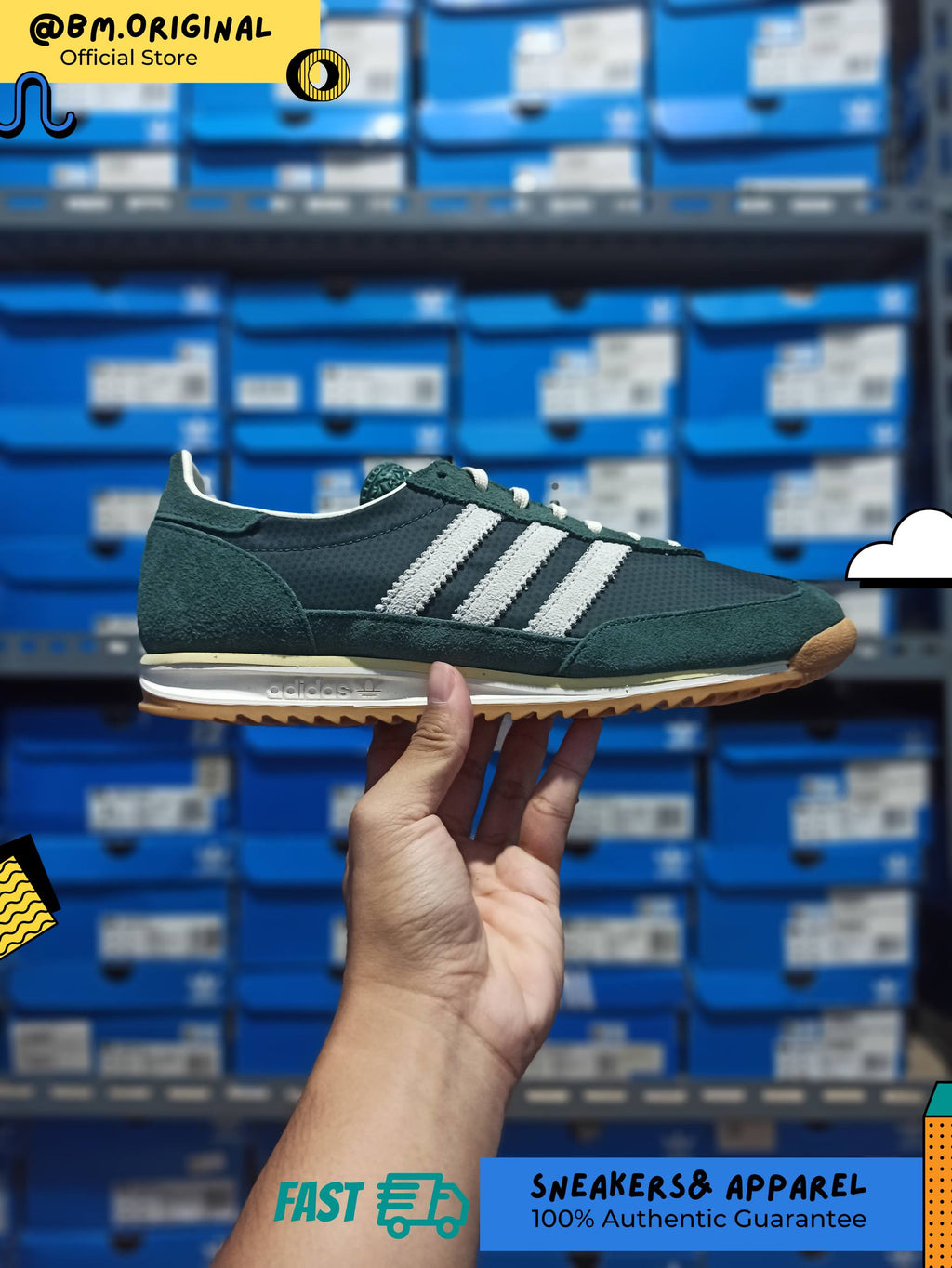 Adidas SL 72 OG Mineral Green Off White Gum JQ7095