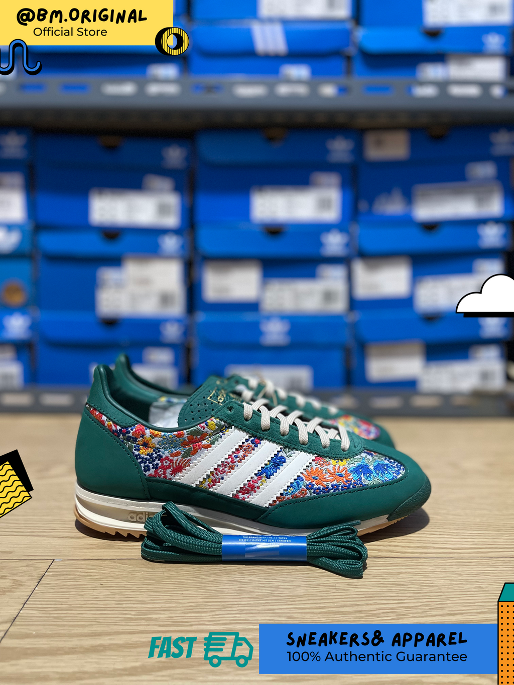 Adidas SL 72 OG x Liberty London Collegiate Green Cream White Gum JH7226