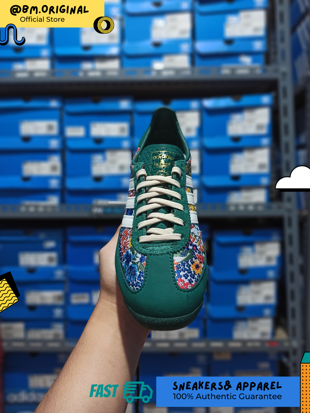Adidas SL 72 OG x Liberty London Collegiate Green Cream White Gum JH7226