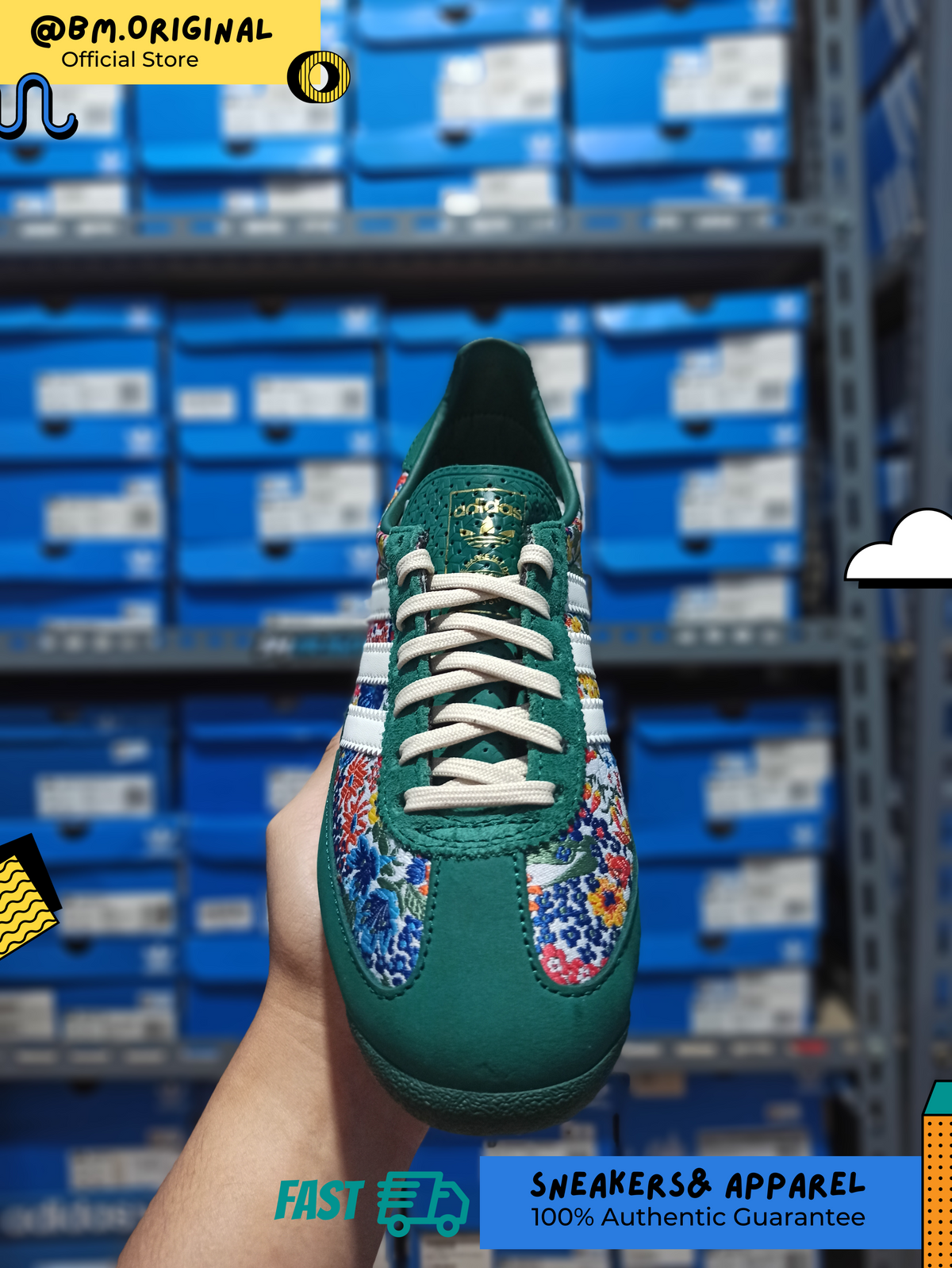 Adidas SL 72 OG x Liberty London Collegiate Green Cream White Gum JH7226
