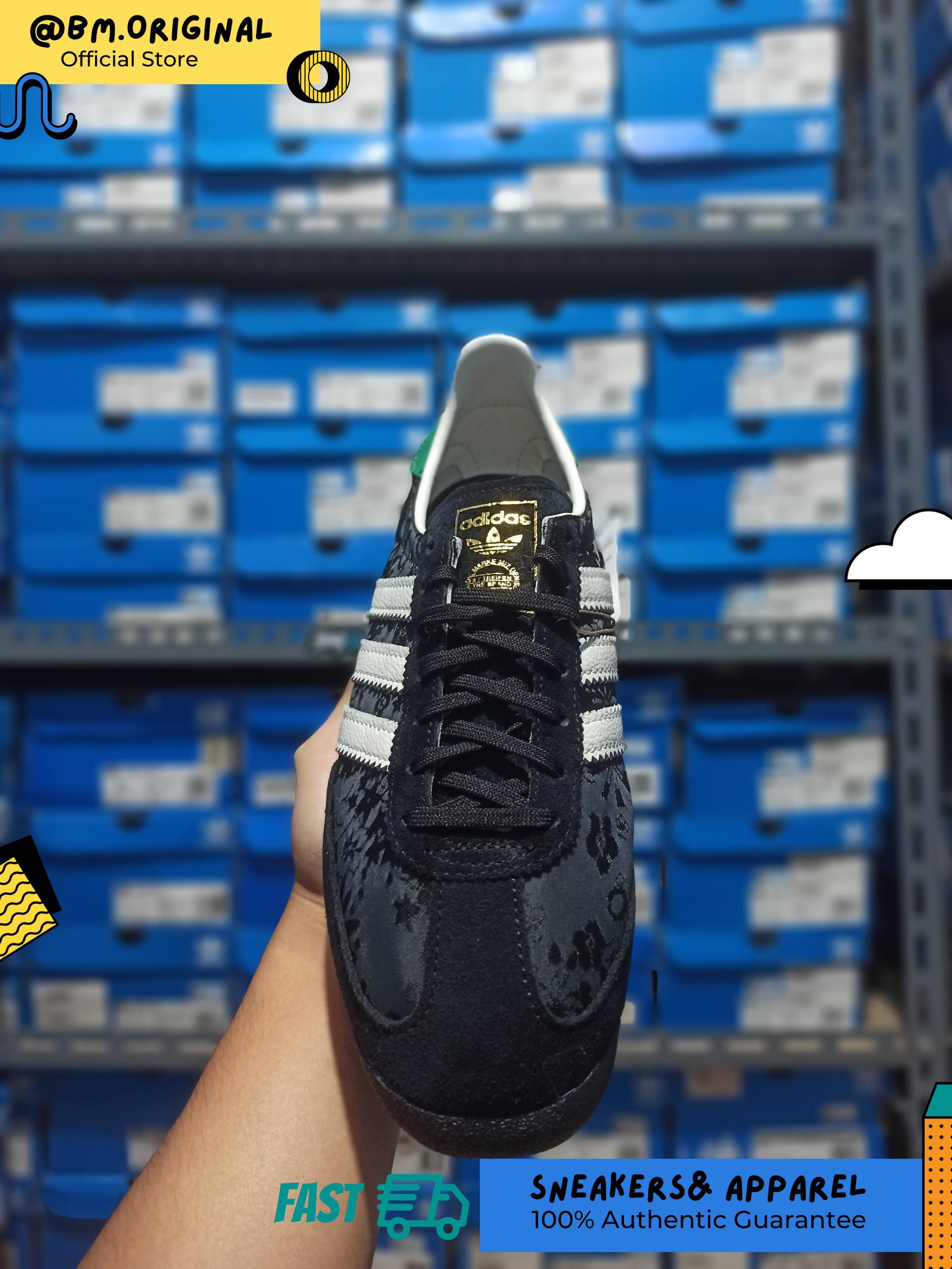 Adidas SL 72 OG x Liberty London Core Black Off White Bold Green IH1870