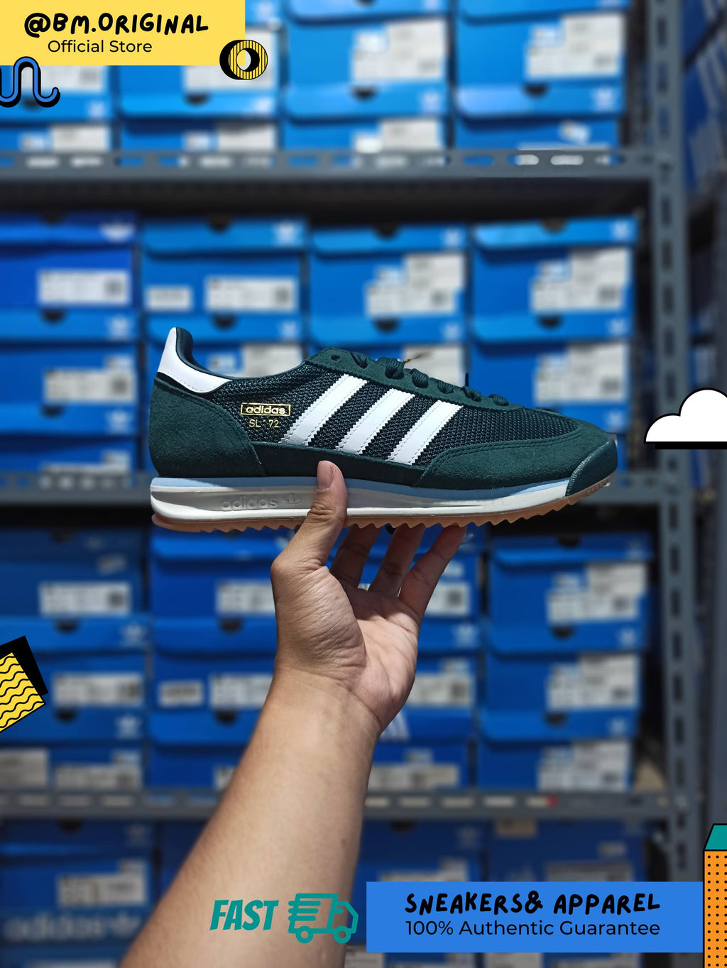 Adidas SL 72 RS Aurora Ivy Cloud White Clear Sky JQ9795