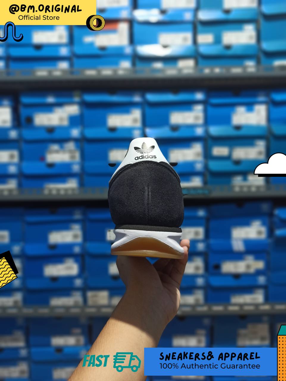Adidas SL 72 RS Core Black Cloud White Blue JI1282