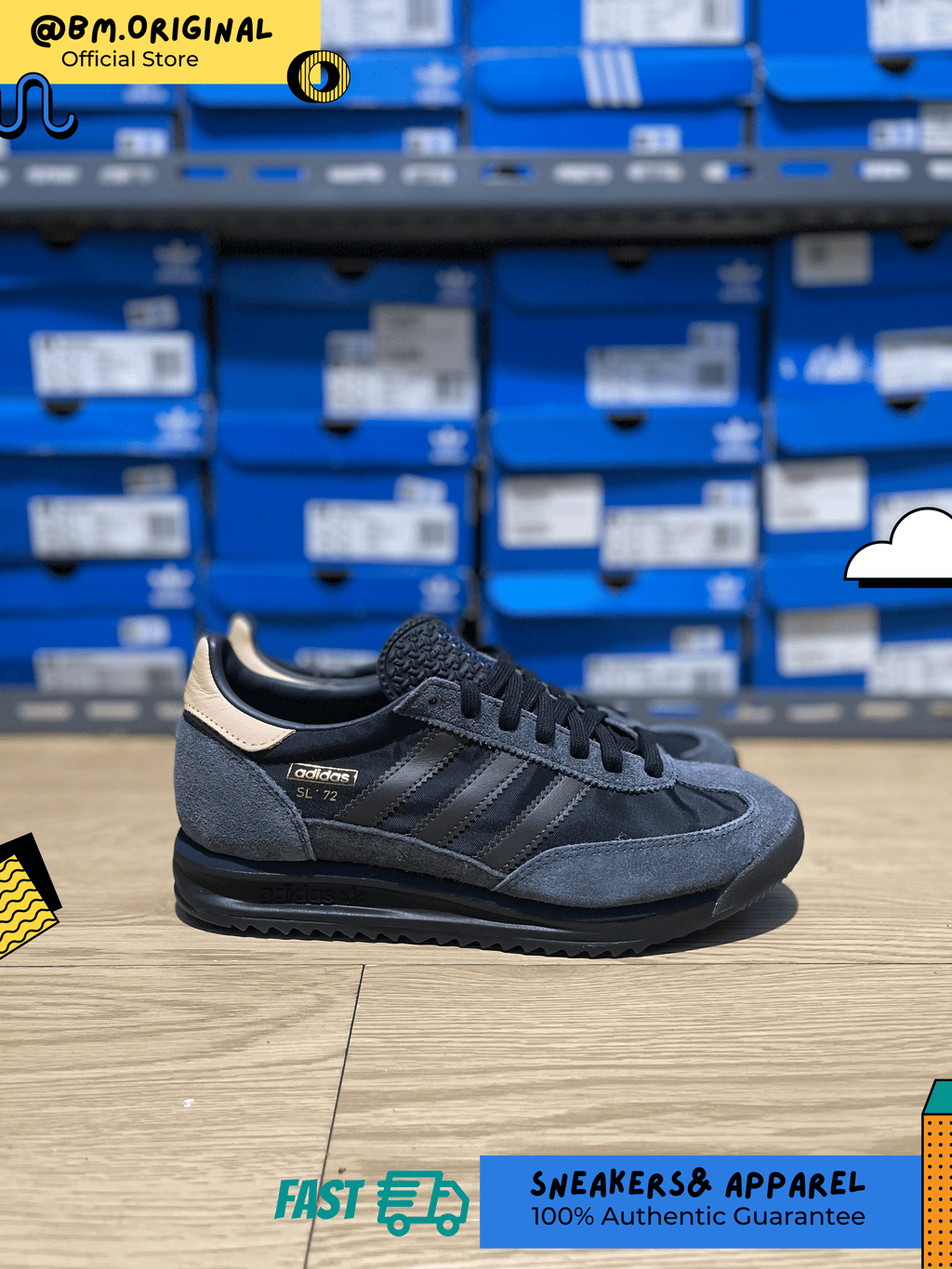 Adidas SL 72 RS Core Black Shadow Olive Night Indigo IG4646