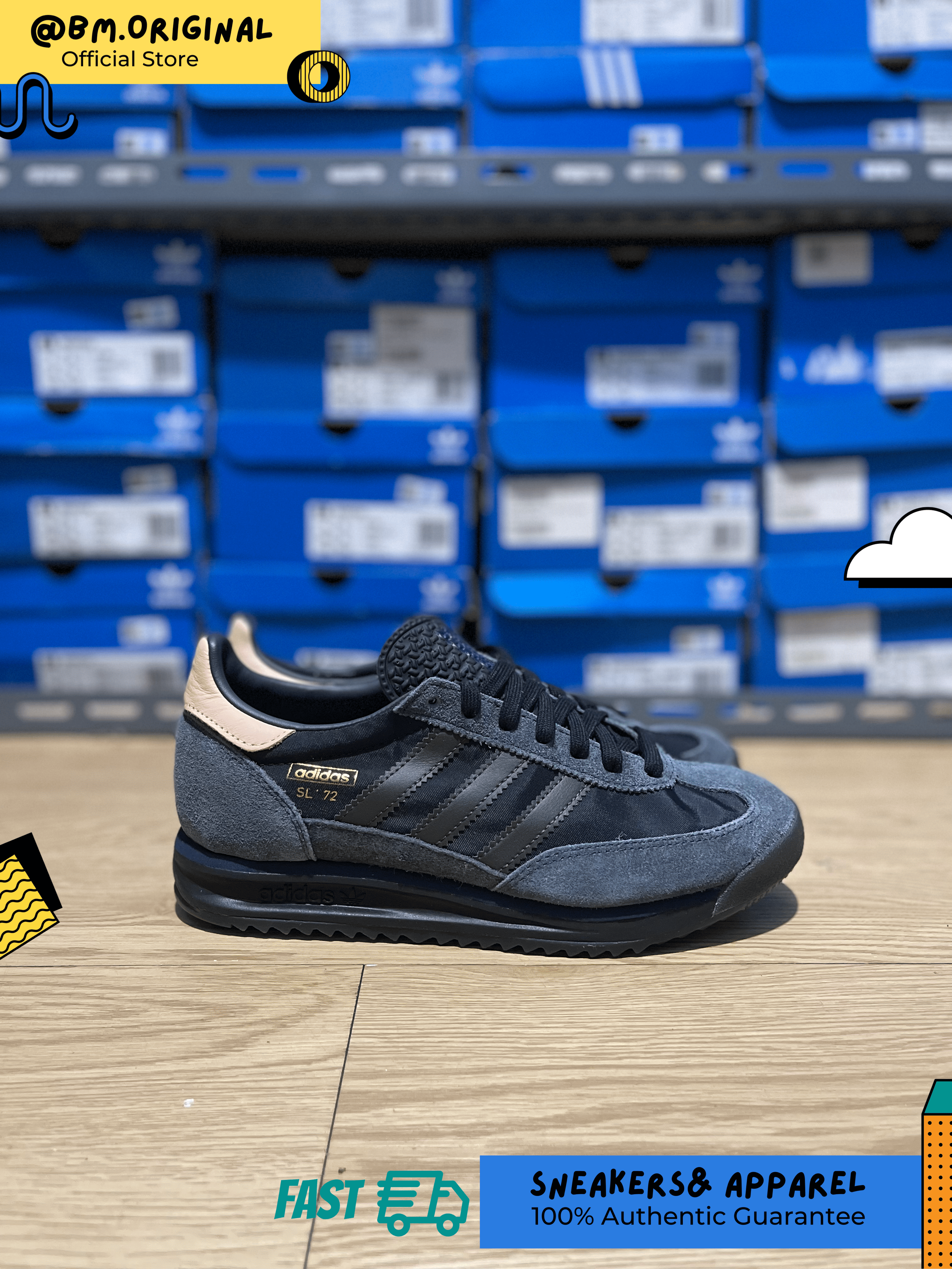 Adidas SL 72 RS Core Black Shadow Olive Night Indigo IG4646