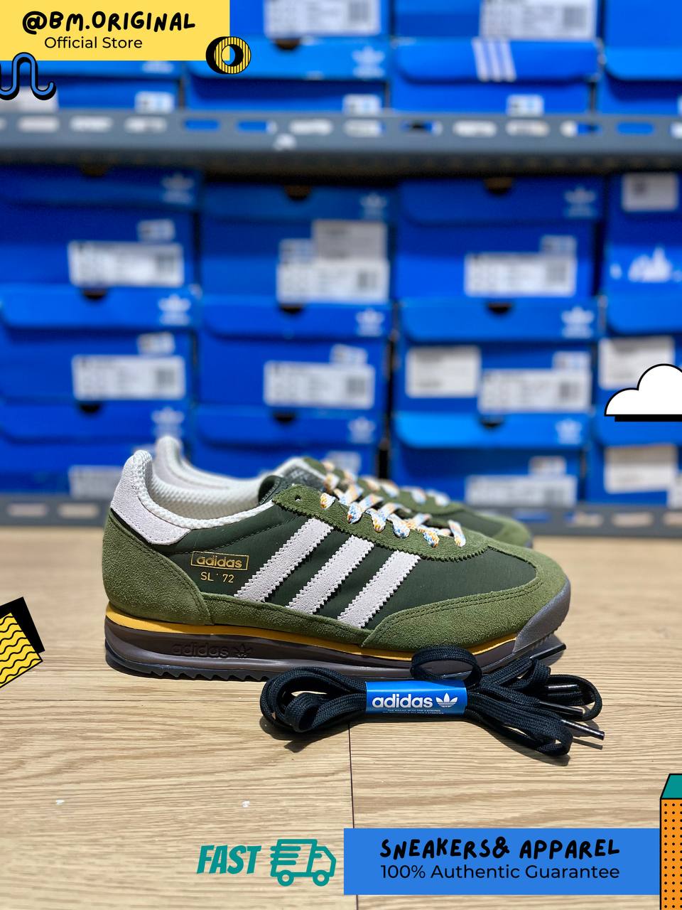 Adidas SL 72 RS Kalimantan Island Series Wild Pine Off White Night Cargo JR9416