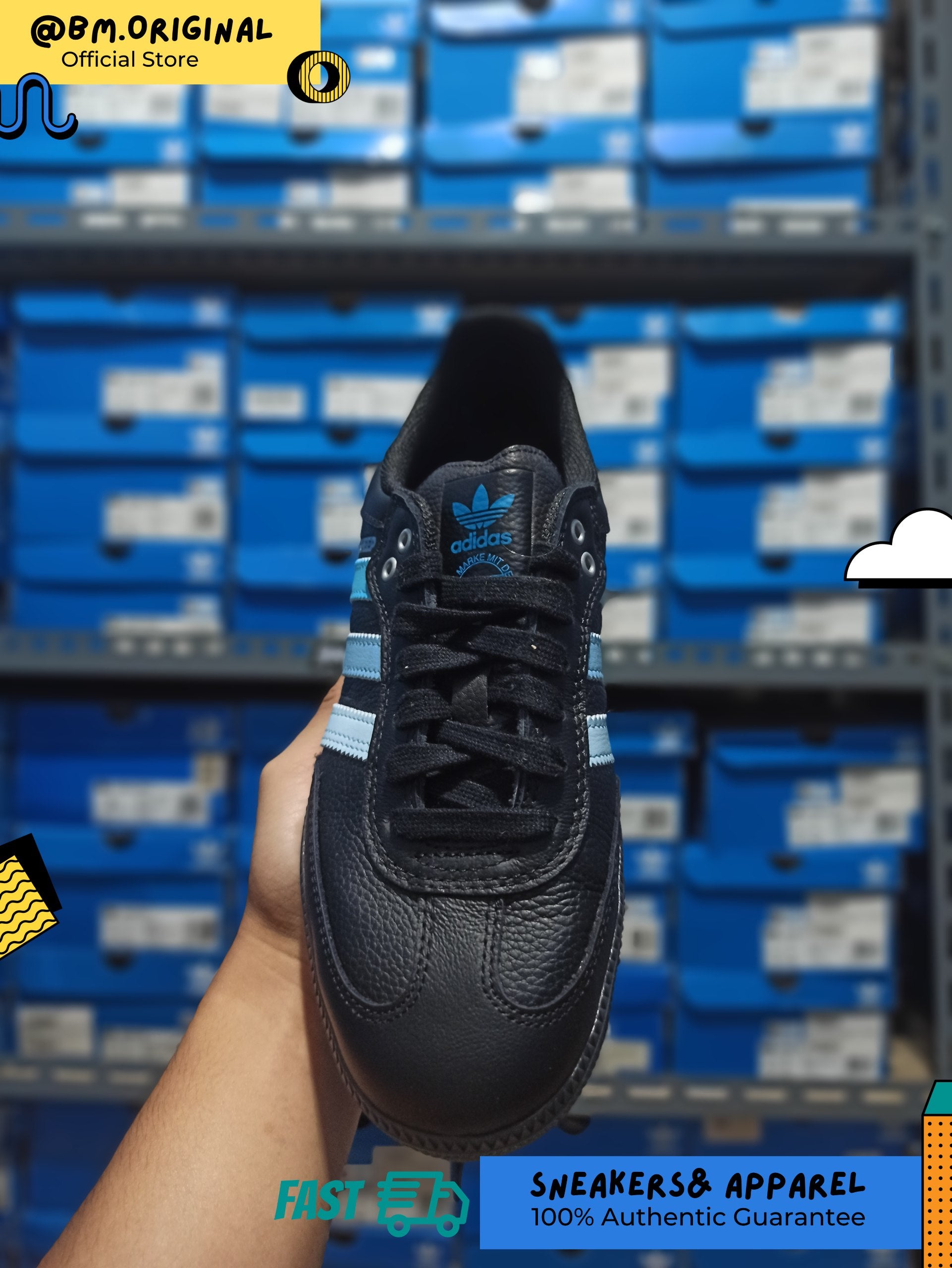 Adidas Samba ADV x Black Sheep x CLTFC Core Black Cloud White Ice Blue JH9594