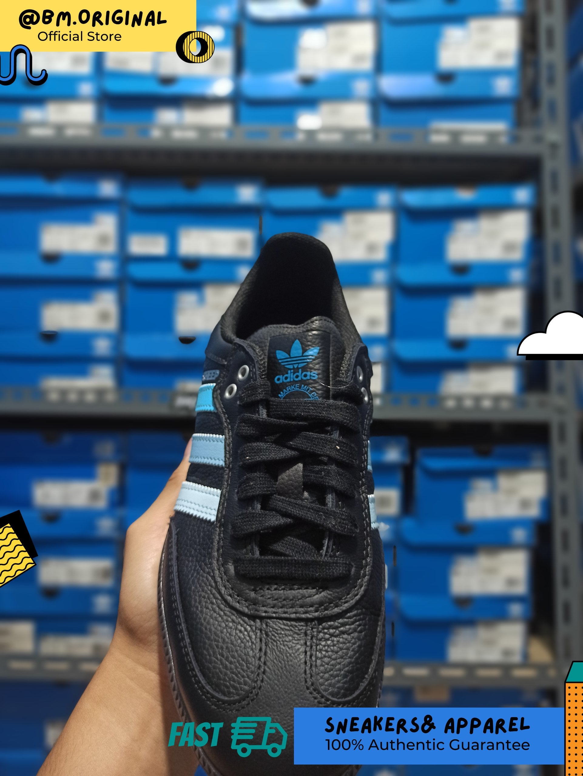 Adidas Samba ADV x Black Sheep x CLTFC Core Black Cloud White Ice Blue JH9594