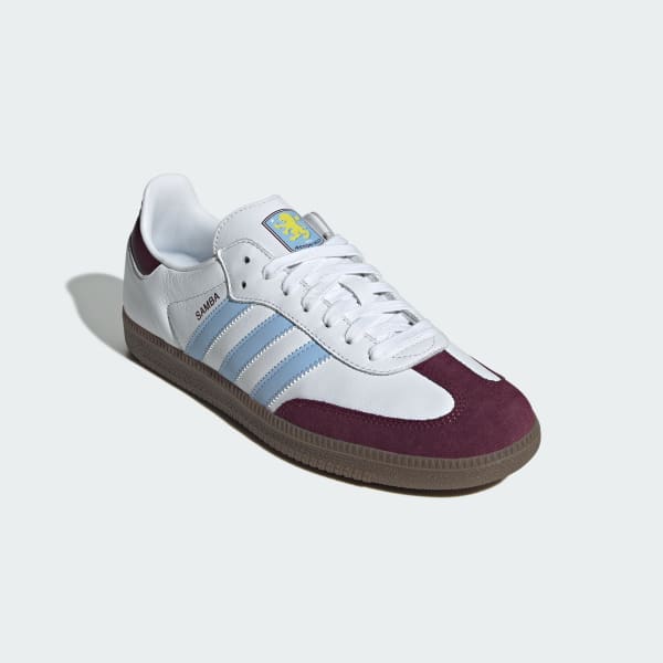 Adidas Samba Aston Villa FC Cloud White Maroon Glow Blue JQ4042