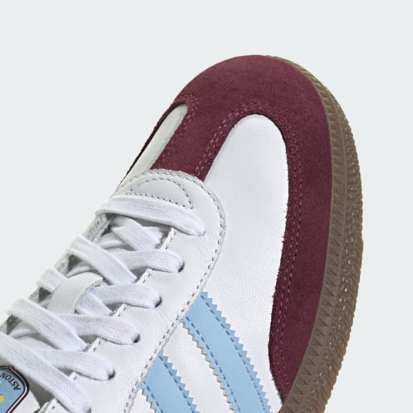 Adidas Samba Aston Villa FC Cloud White Maroon Glow Blue JQ4042