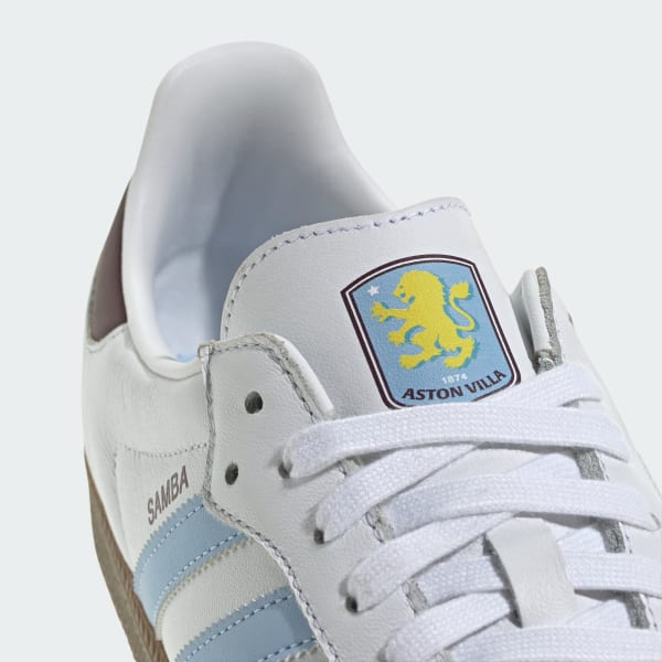 Adidas Samba Aston Villa FC Cloud White Maroon Glow Blue JQ4042
