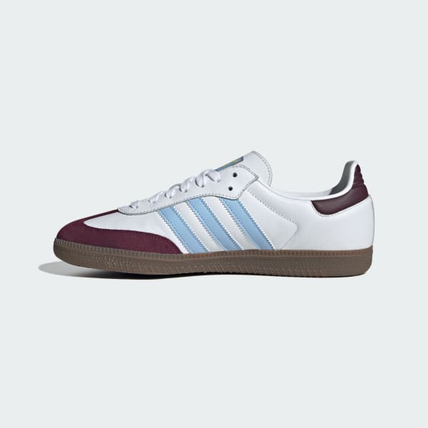 Adidas Samba Aston Villa FC Cloud White Maroon Glow Blue JQ4042
