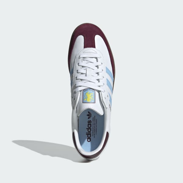 Adidas Samba Aston Villa FC Cloud White Maroon Glow Blue JQ4042