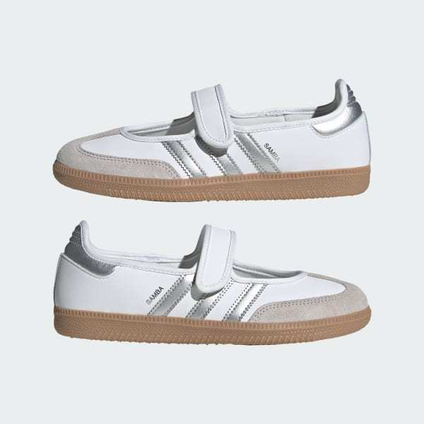 Adidas Samba JANE Cloud White Silverr Metallic Gum KJ3785