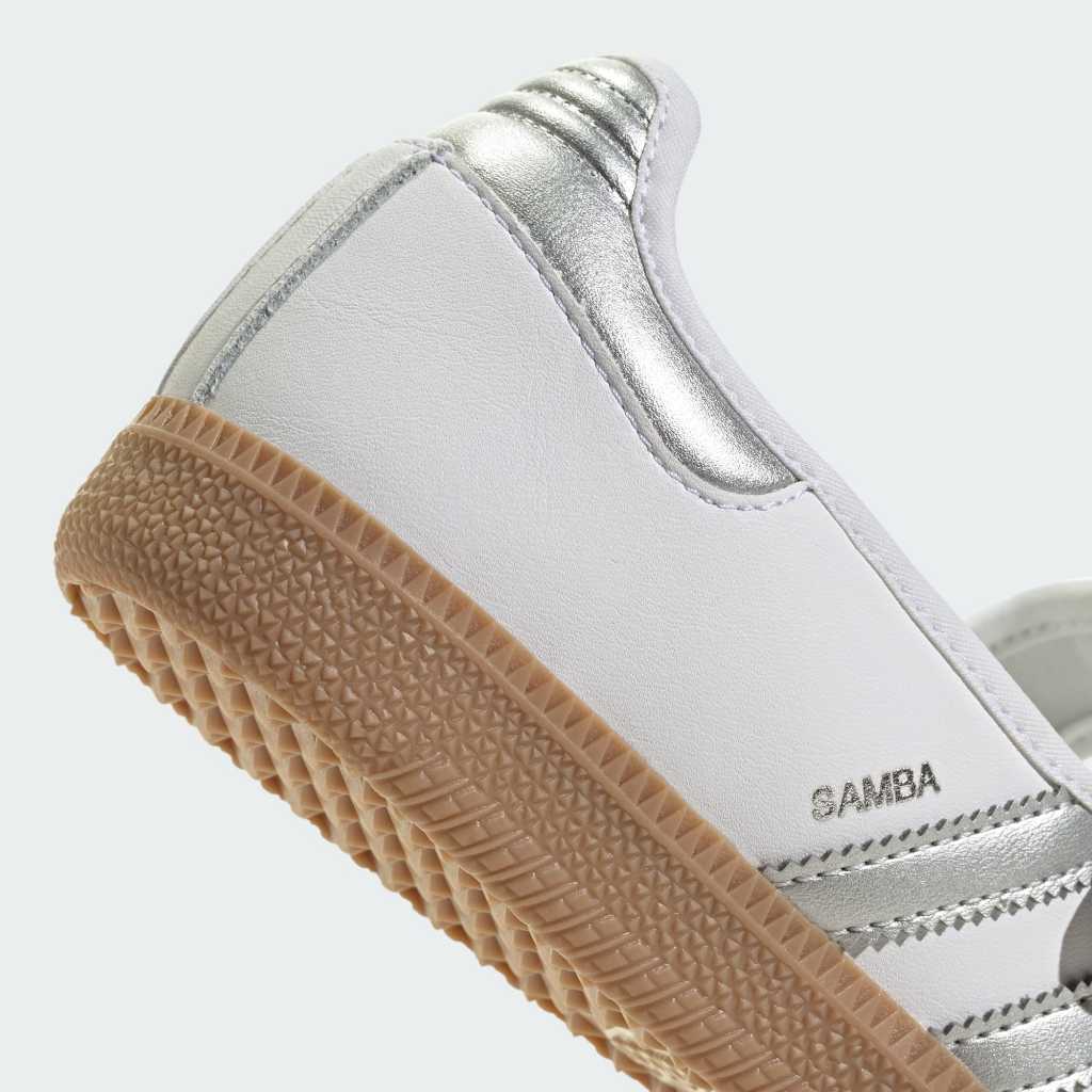 Adidas Samba JANE Cloud White Silverr Metallic Gum KJ3785