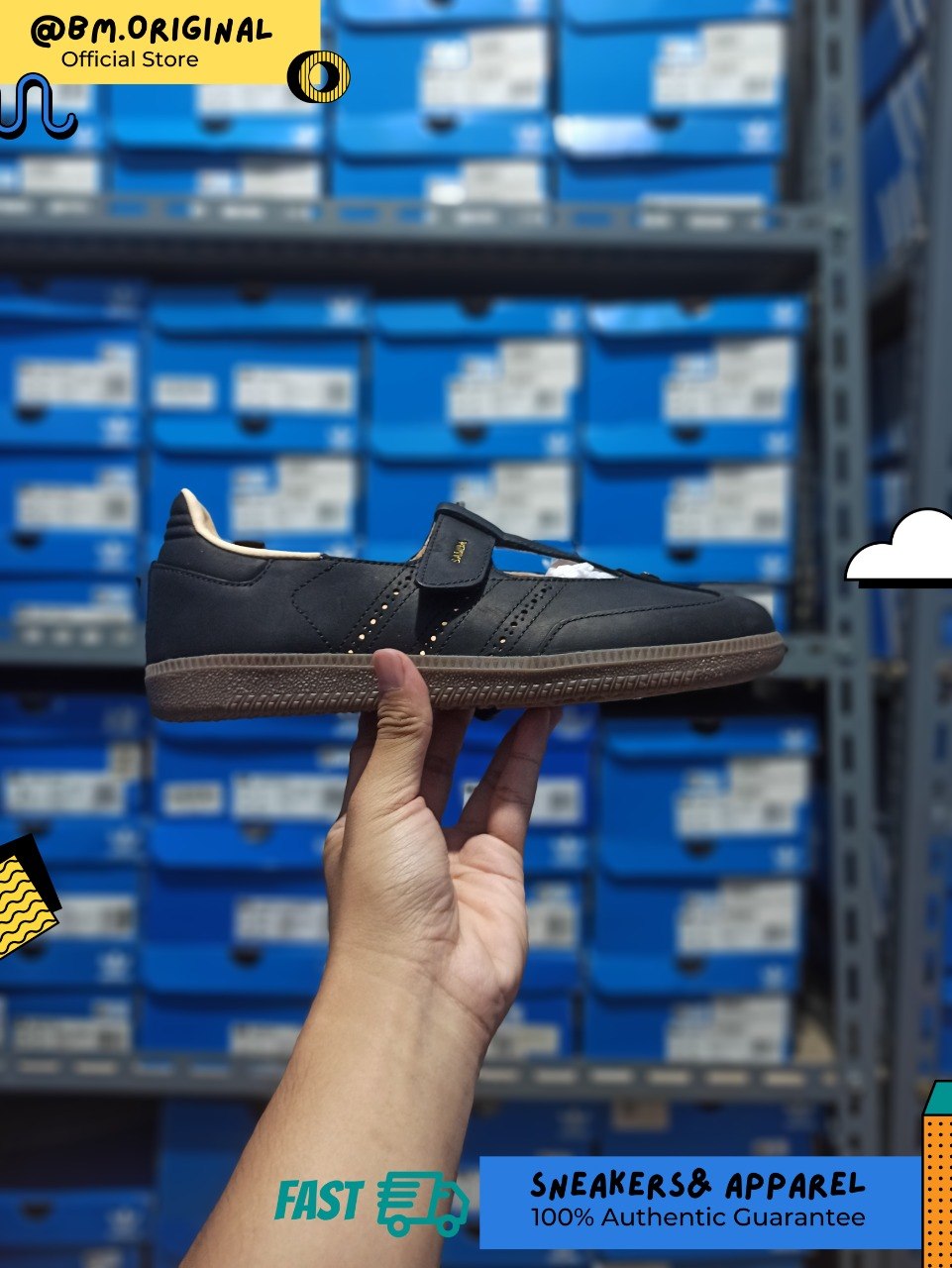 Adidas Samba JANE W Core Black Crystal Sand Gum Leather KJ3970