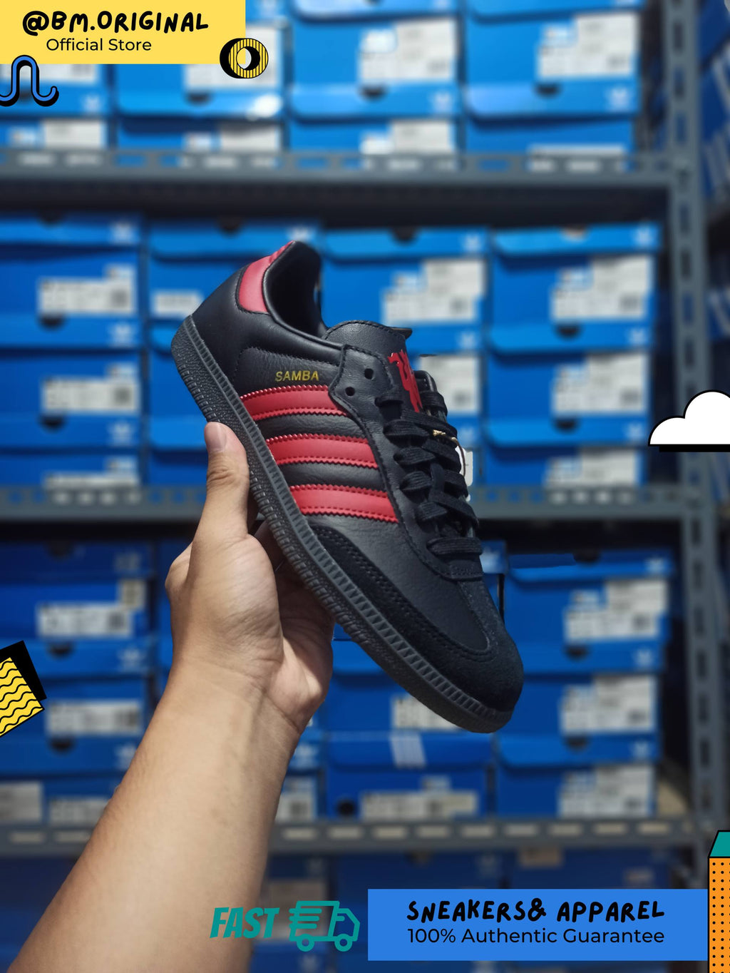 Adidas Samba Manchester United Core Black MUFC Red Core Black JQ4036 – BM  STORE ORIGINAL FOOTWEAR