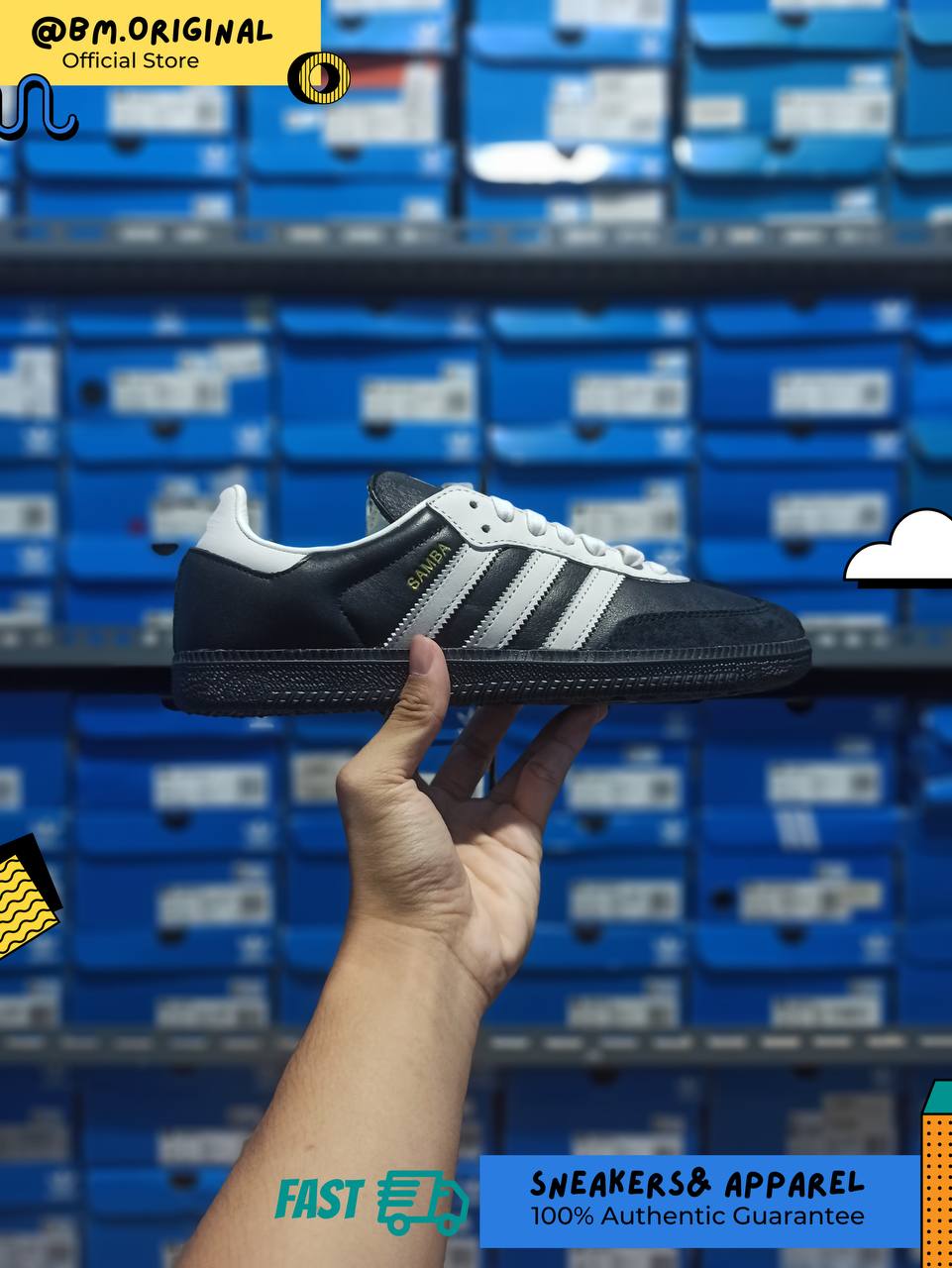 Adidas Samba OG 75Th Anniversary Core Black Cloud White Core Black JP5282