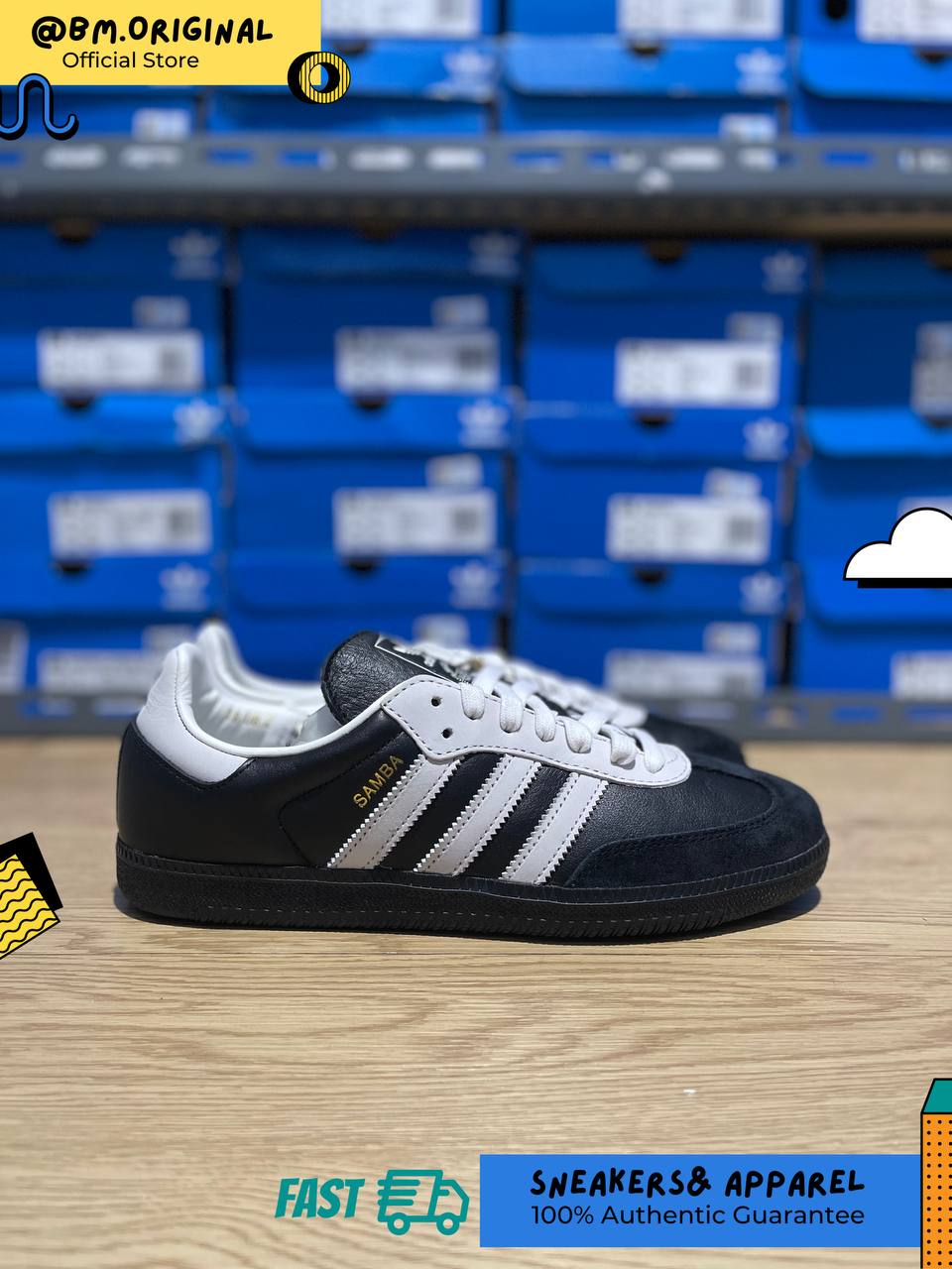 Adidas Samba OG 75Th Anniversary Core Black Cloud White Core Black JP5282