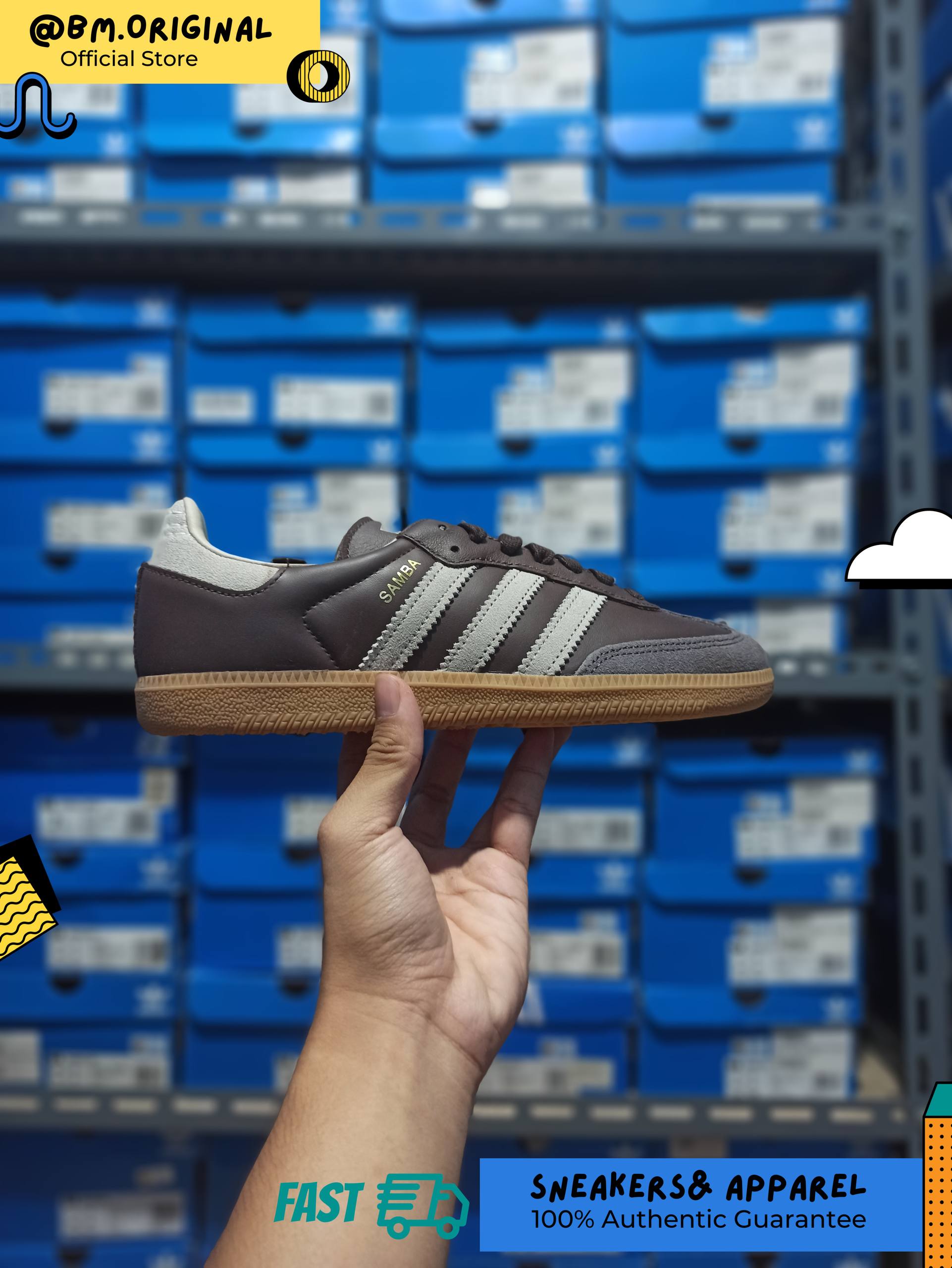 Adidas Samba OG Brown Putty Grey Gold Metallic ID1481