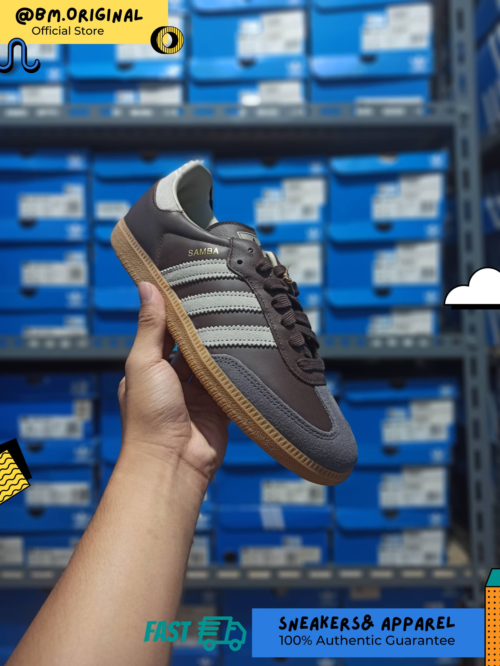 Adidas Samba OG Brown Putty Grey Gold Metallic ID1481
