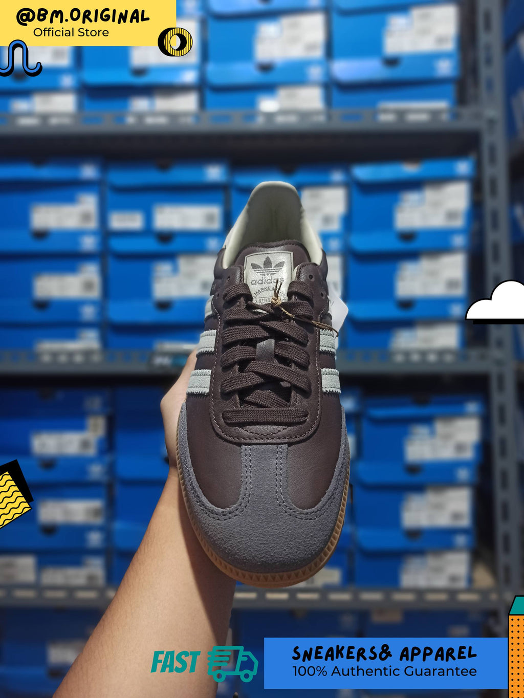 Adidas Samba OG Brown Putty Grey Gold Metallic ID1481